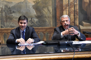 Il Vice Ministro delle Politiche Agricole, Alimentari e Forestali Andrea Olivero e il Presidente di For.Agri Stefano Bianchi