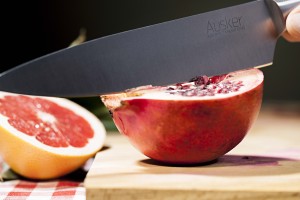 Steel Chef Knife + pomegranate