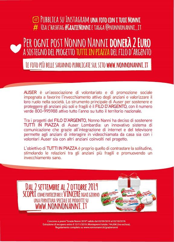 Un Charity Contest Per Celebrare La Festa Dei Nonni 19 Di Nonno Nanni Ed Essere Concretamente Vicini Ai Nonni Piu Soli