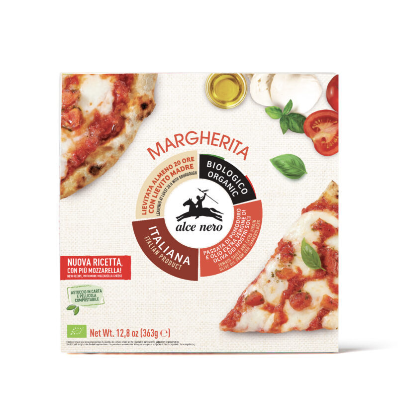 Nuova ricetta e nuovo pack per la Pizza margherita di Alce Nero