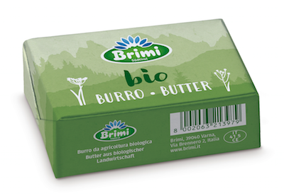 Burro Brimi Bio, prodotto con latte fresco di montagna di origine biologica