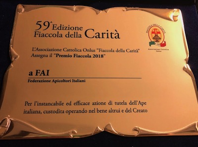 Il "Premio Fiaccola 2018" alla FAI-Federazione Apicoltori Italiani