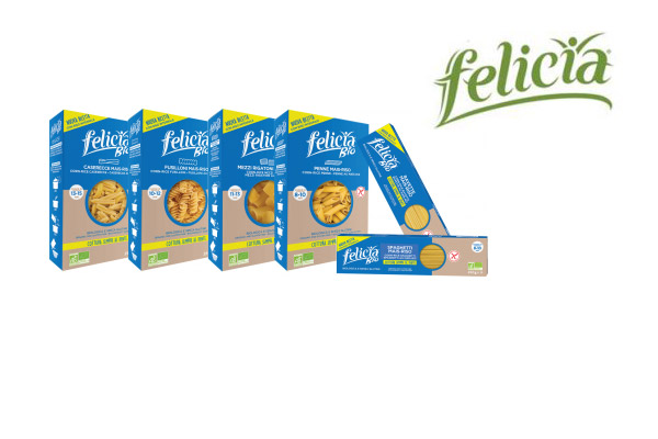 Felicia rinnova totalmente la linea di pasta mais-riso bio e gluten free