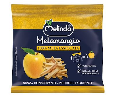 Chini presenta "Melinda Melamangio" croccanti snack di mela essiccata