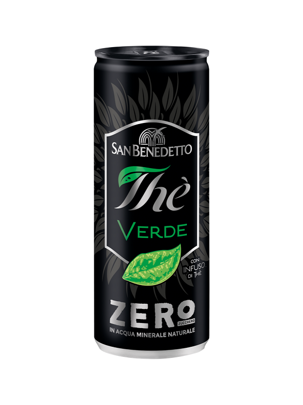 San Benedetto presenta Thè Zero Zucchero in lattina sleek 33cl total black
