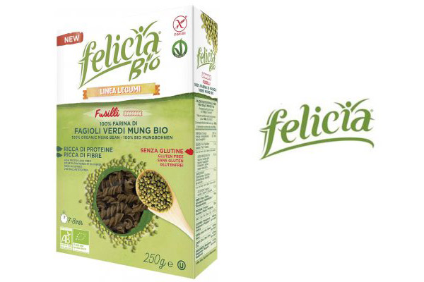 Nuovo lancio per la linea legumi Felicia: pasta 100% farina di fagioli verdi Mung Bio