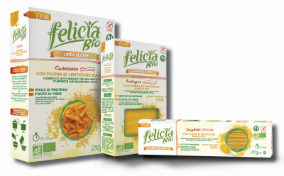 Felicia amplia la linea pasta di legumi con nuovi formati a base di lenticchie gialle BIO